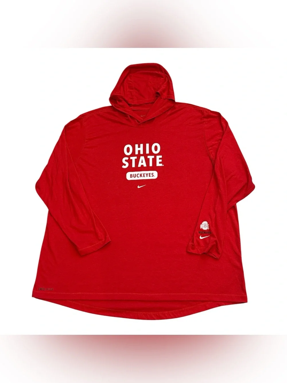Nike Ohio State Buckeyes NCAA Football Red Dri Fit Hoodie Sweatshirt Mens 3XL
